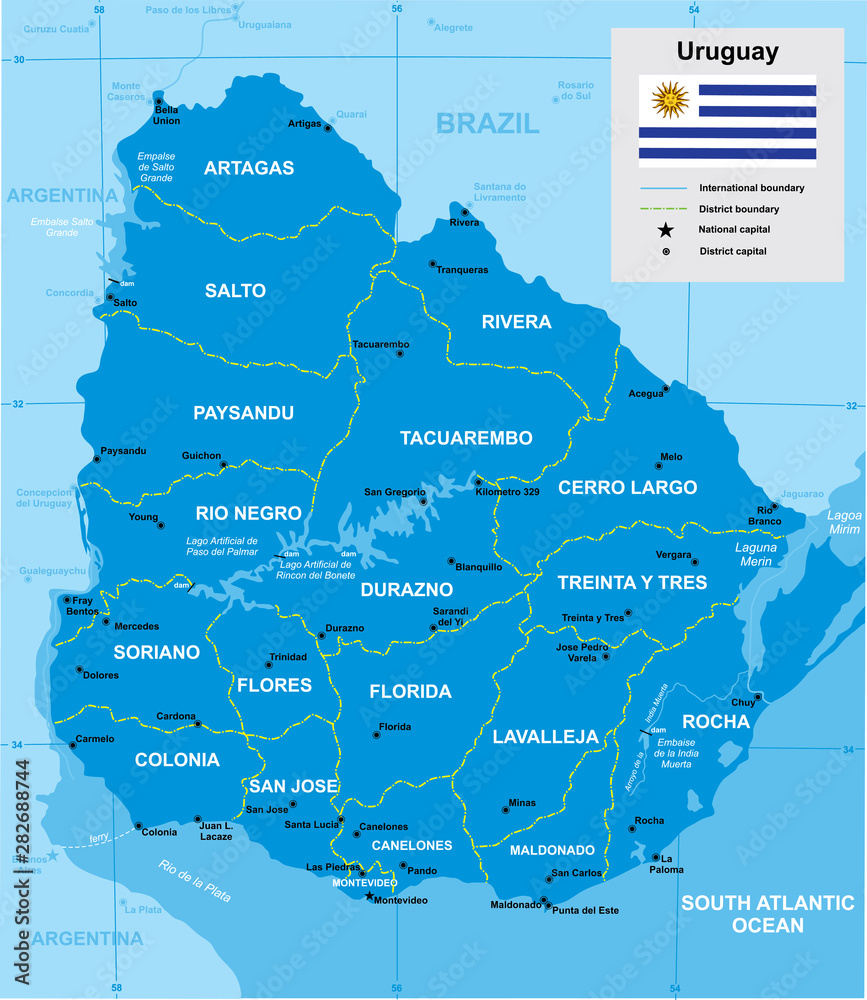 Obraz premium vector map of Uruguay
