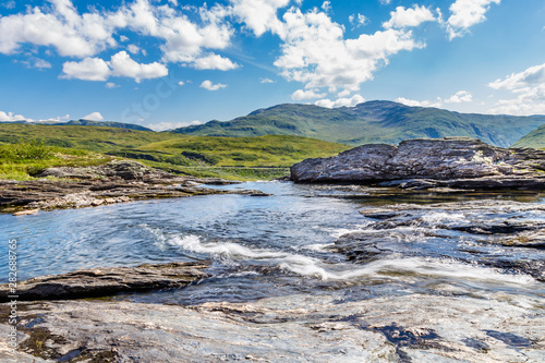 River Gaula along the National Norwegian Scenic route Gaularfjellet north of Myrkdalen in Norway Scandinavia (n13)