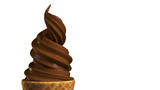 Ice Cream Chocolate on white background. 3d illustration.