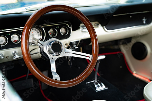 Interior of a classic vintage american car