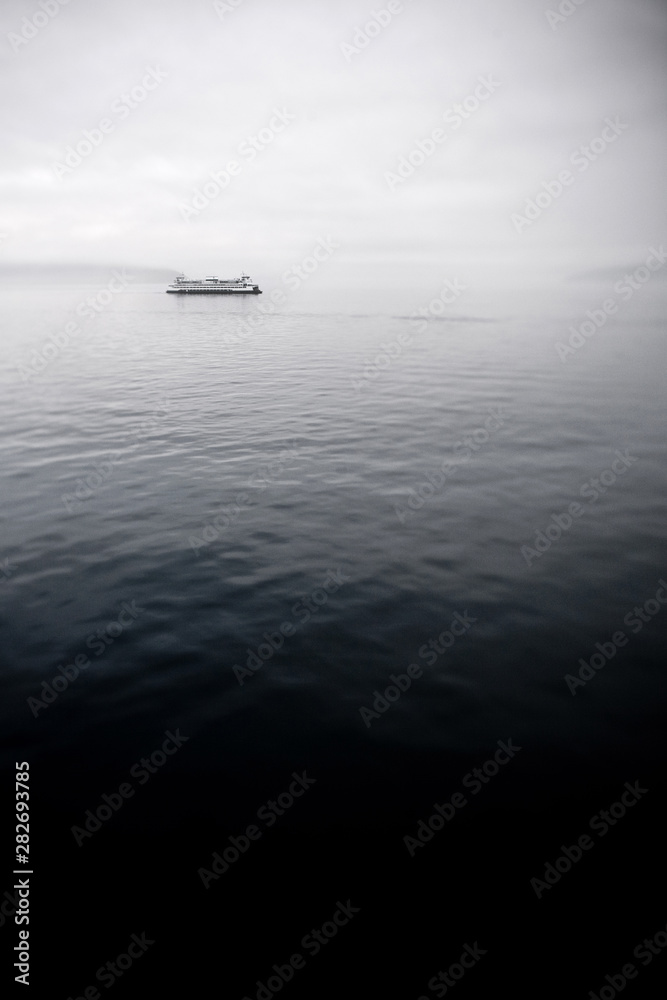 ferry on a grey sea ferry on a grey sea