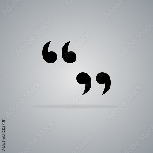 Quote black icon isolated on white background. Vector template.
