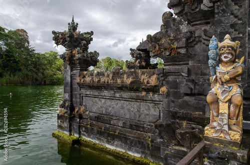 Old temple in Bali in the area on the lake