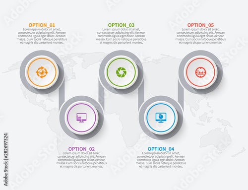 Abstract 3D Paper Infographics. Business template .Vector illustration