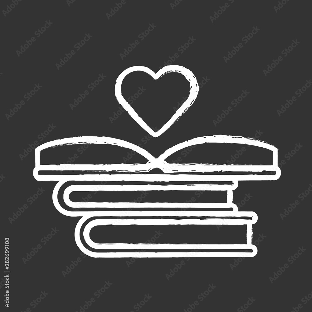 Educational books distribution chalk icon. unteer reader. Donating books. Stack of romance novels. Love of reading. Literary collection. Isolated vector chalkboard illustration Educational books distribution chalk icon. unteer reader. Donating books. Stack of romance novels. Love of reading. Literary collection. Isolated vector chalkboard illustration