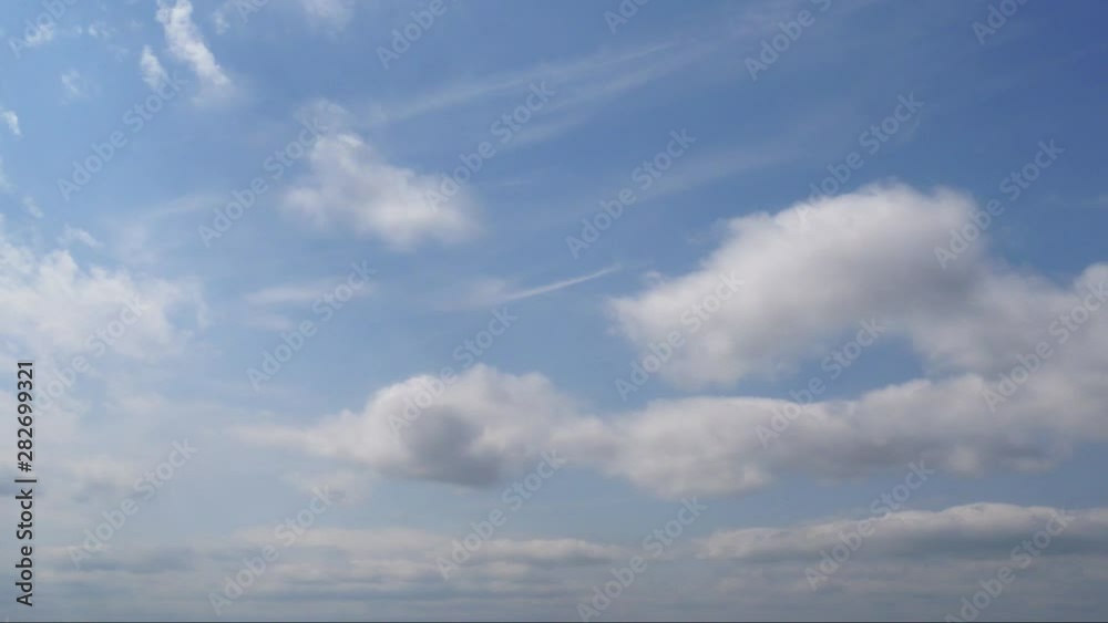 White clouds in the blue sky. Skyscape timelaps. White clouds in the blue sky. Skyscape timelaps.