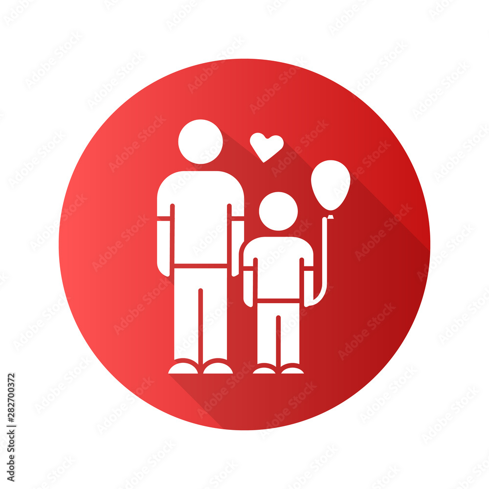 Orphans help flat design long shadow glyph icon. Child adoption program. Volunteering support program for motherless kids. Foster care. Family-type children home. Vector silhouette illustration Orphans help flat design long shadow glyph icon. Child adoption program. Volunteering support program for motherless kids. Foster care. Family-type children home. Vector silhouette illustration