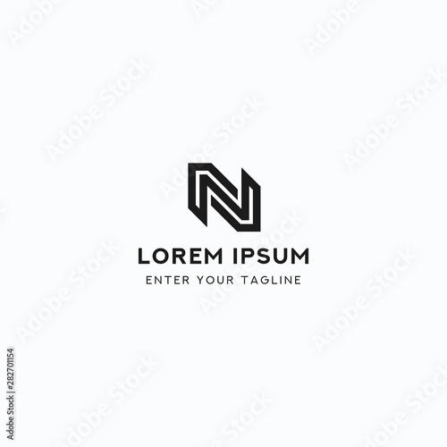 Logo Letter N Unique, Concept Letter N Monogram Icon.