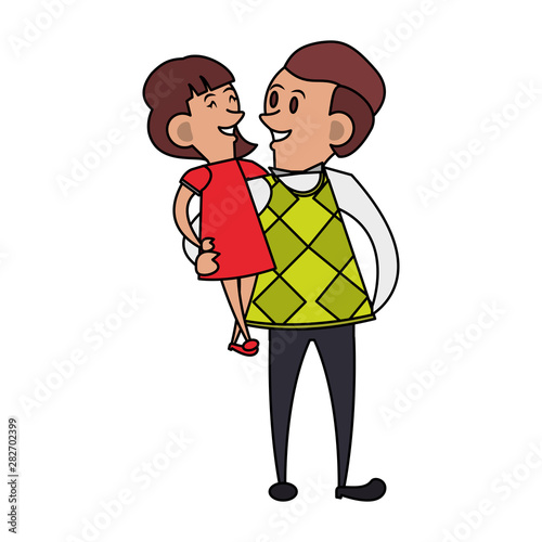 fathers day family celebration cartoon