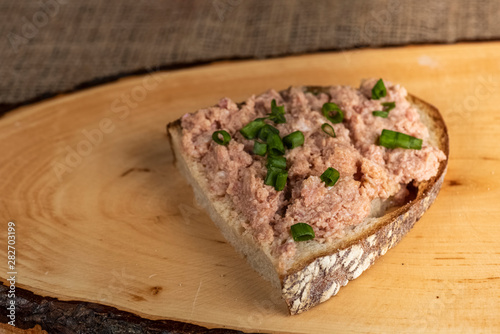 bread with lard and pate