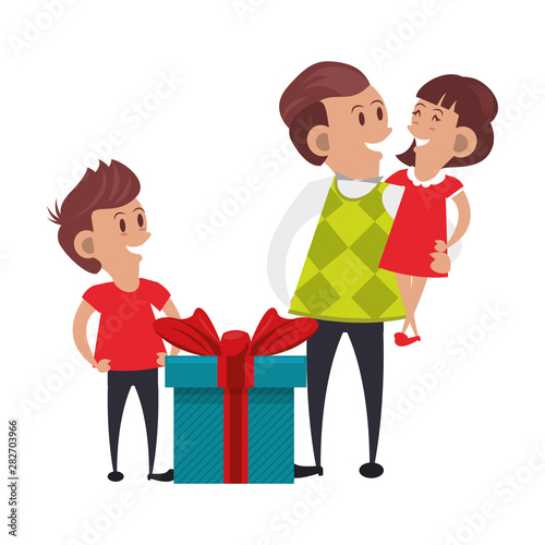 fathers day family celebration cartoon