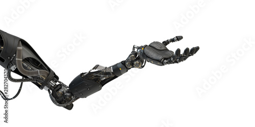 Obraz na płótnie Prosthetic handsome robotic arm, 3d rendering