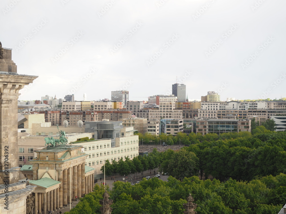 Fototapeta premium View panoramic from The Reichstag Dome of Berlin
