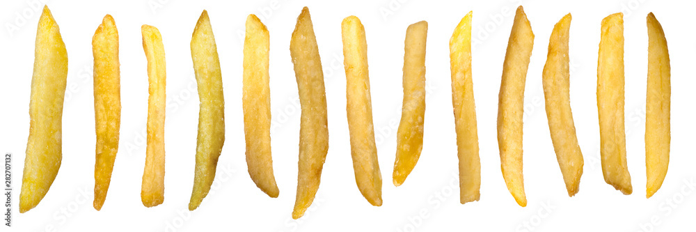 french-fried potatoes isolated on white background. banner french-fried potatoes isolated on white background. banner
