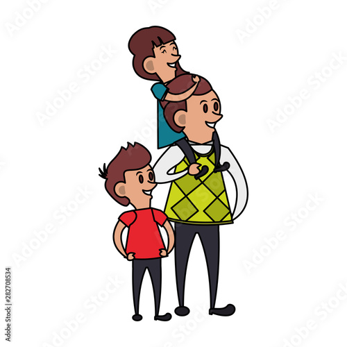 fathers day family celebration cartoon