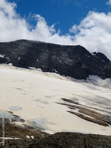 The nature, the woods and the glaciers of the Swiss Alps during a summer day at SimplonPass - August 2019.