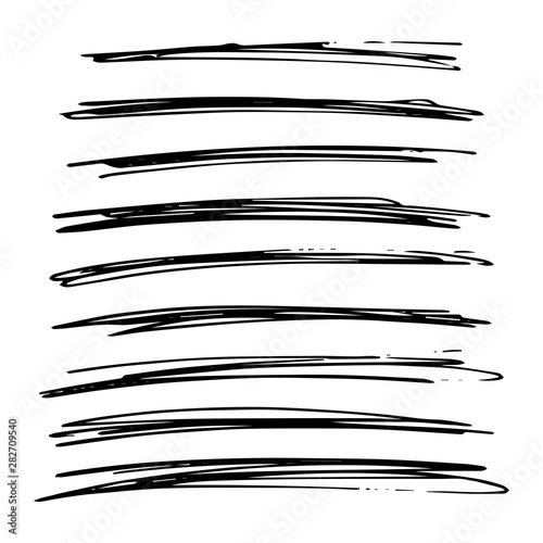 Wallpaper Mural Set of hand drawn black doodle lines Torontodigital.ca