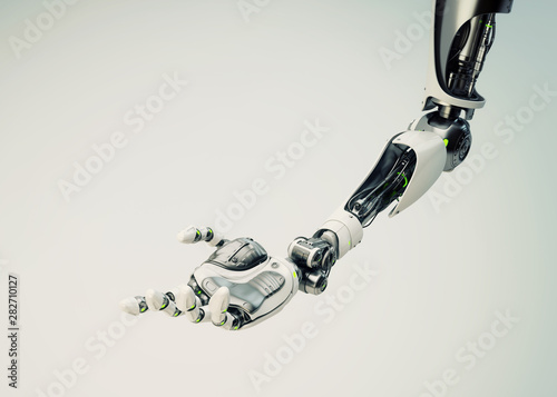 Prosthetic robotic arm, 3d rendering