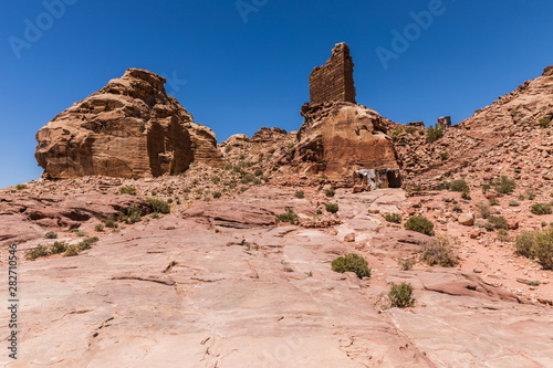 View of The High Place Of Sacrifice Trail in Petra  Jordan