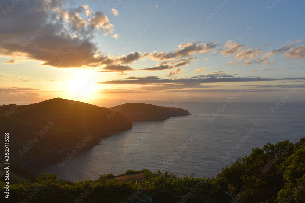 sunset in São Miguel, Azores (Miradouro de Santa Iria) sunset in São Miguel, Azores (Miradouro de Santa Iria)