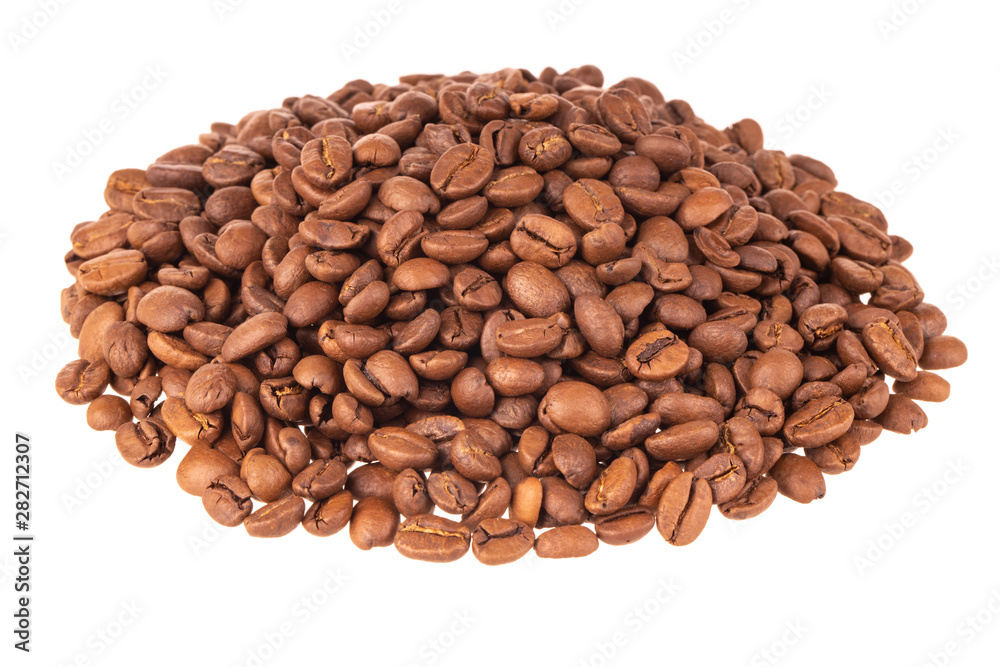 heap of coffee beans isolated on white background heap of coffee beans isolated on white background