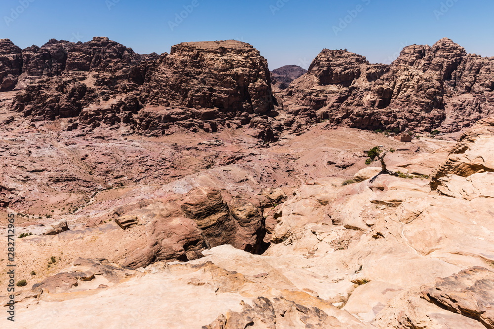 Top view from The High Place Of Sacrifice Trail in Petra, Jordan Top view from The High Place Of Sacrifice Trail in Petra, Jordan