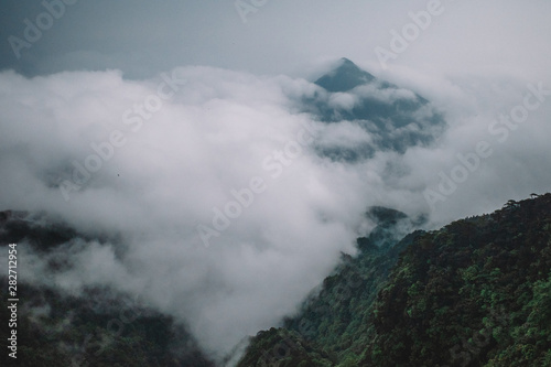 Mountain ridges in clouds, Mingyue Mountain, China