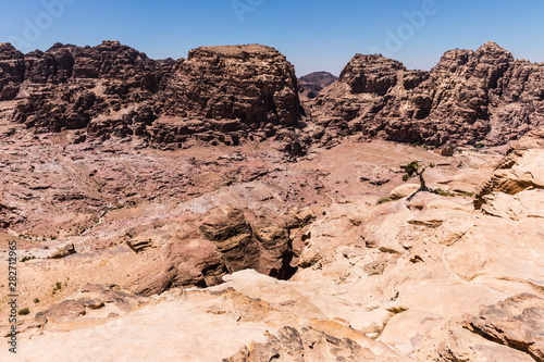 Top view from The High Place Of Sacrifice Trail in Petra, Jordan