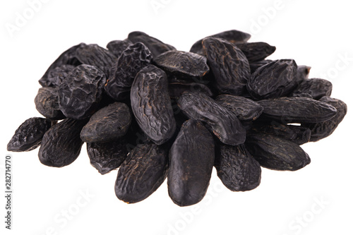 heap of tonka beans isolated on white background photo