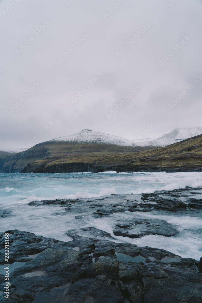 Epic landscape nordic sea Faroe Islands