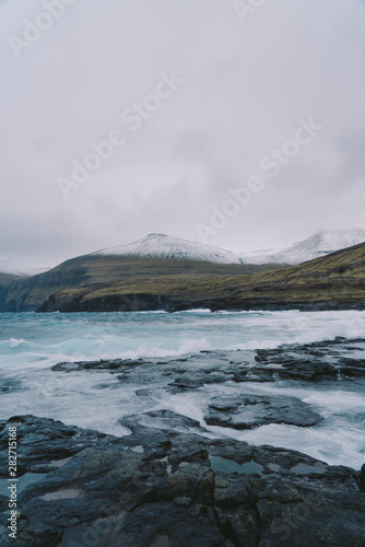 Epic landscape nordic sea Faroe Islands