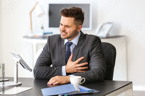 Young businessman having he...