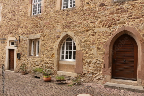 Im Schlosshof von Schloss Spangenberg in Hessen photo