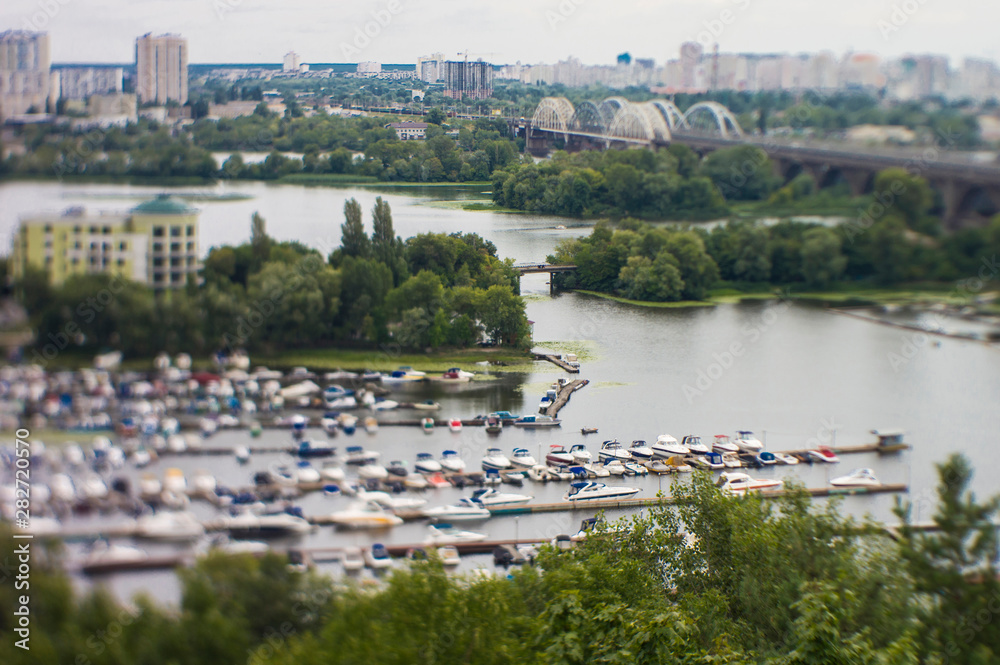 Kiev city panorama, blurred background tilt shift Kiev city panorama, blurred background tilt shift