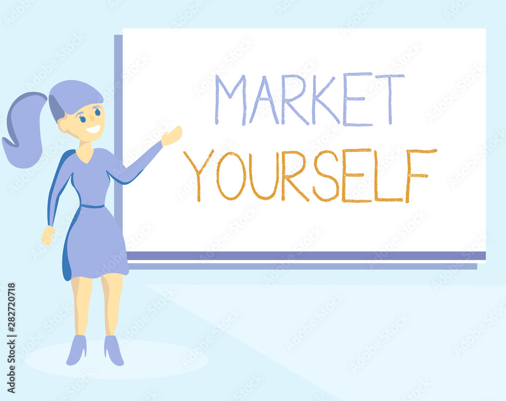Word writing text Market Yourself. Business concept for Making yourself for any kind of task and project in life. Word writing text Market Yourself. Business concept for Making yourself for any kind of task and project in life.
