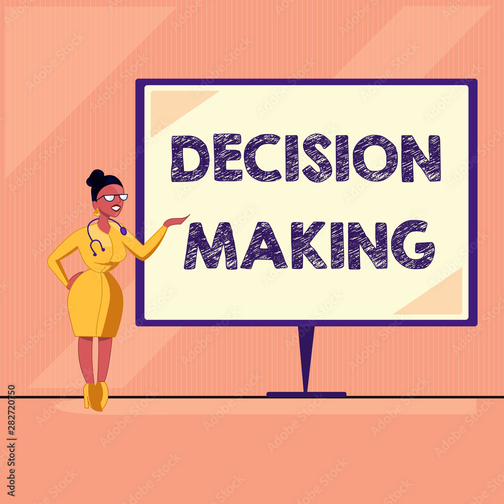 Word writing text Decision Making. Business concept for The act of deciding between two or more possibilities. Word writing text Decision Making. Business concept for The act of deciding between two or more possibilities.
