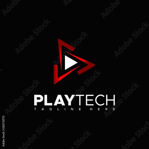 play technology logo design unique