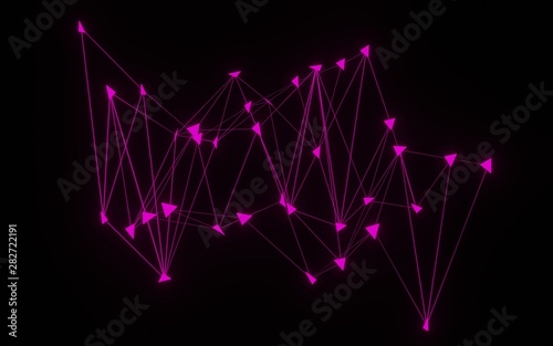 Abstract 3d rendering low poly line wall 