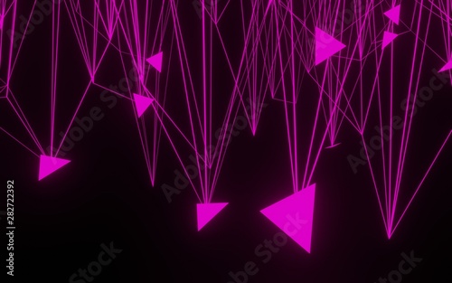 Abstract 3d rendering low poly line wall 