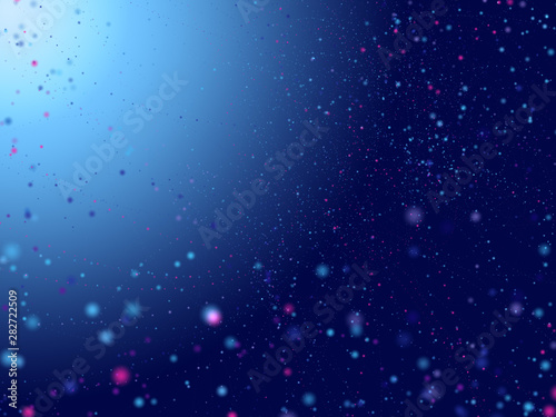 Abstract water sparkling background with many blured light bubbles like in the ocean on a smooth gradient