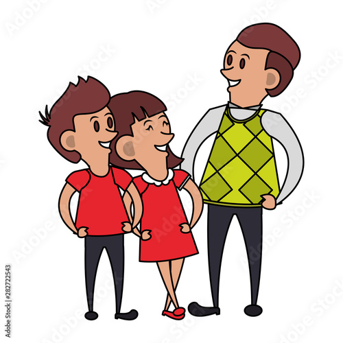 fathers day family celebration cartoon