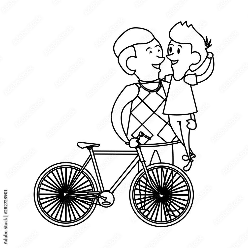 fathers day family celebration cartoon in black and white fathers day family celebration cartoon in black and white
