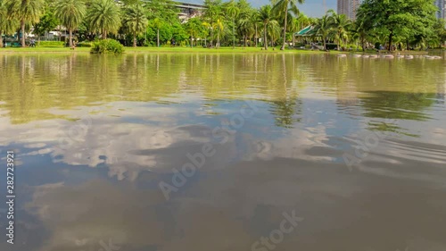  Park in central Bangkok. Chatuchak Park is a popular place on weekends.Time lapse video