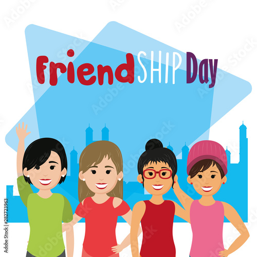 friendship day happy youth cartoon