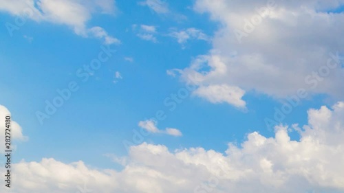 Clouds on a windy day The sky is blue. Time lapse video