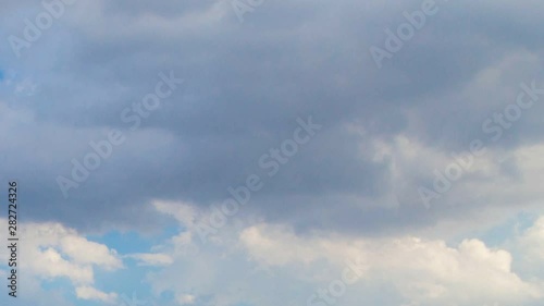 Clouds on a windy day The sky is blue. Time lapse video