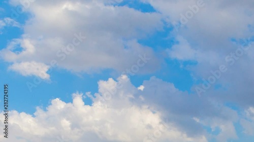 Clouds on a windy day The sky is blue. Time lapse video
