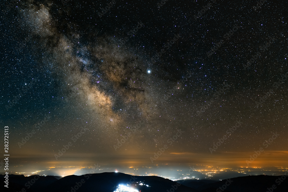 Milky Way above the city lights