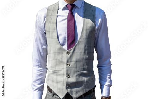 men's suit. there is no jacket. isolate on a white background. bright sunny light.