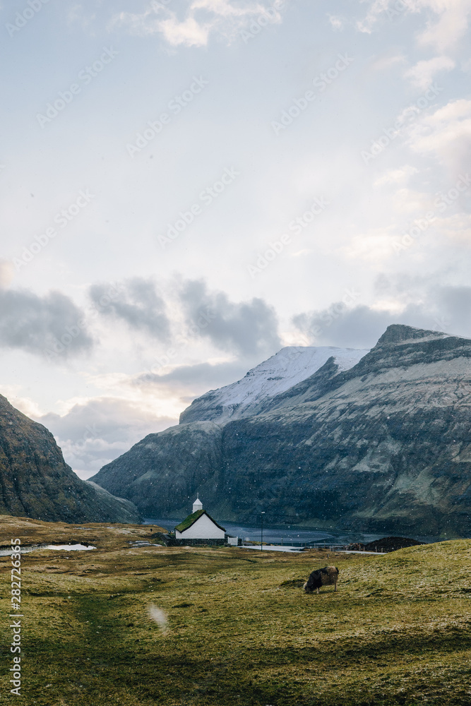 Incredible village Saksun sunset Faroe Islands Incredible village Saksun sunset Faroe Islands